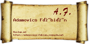 Adamovics Fábián névjegykártya
